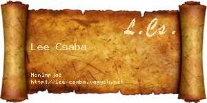 Lee Csaba névjegykártya